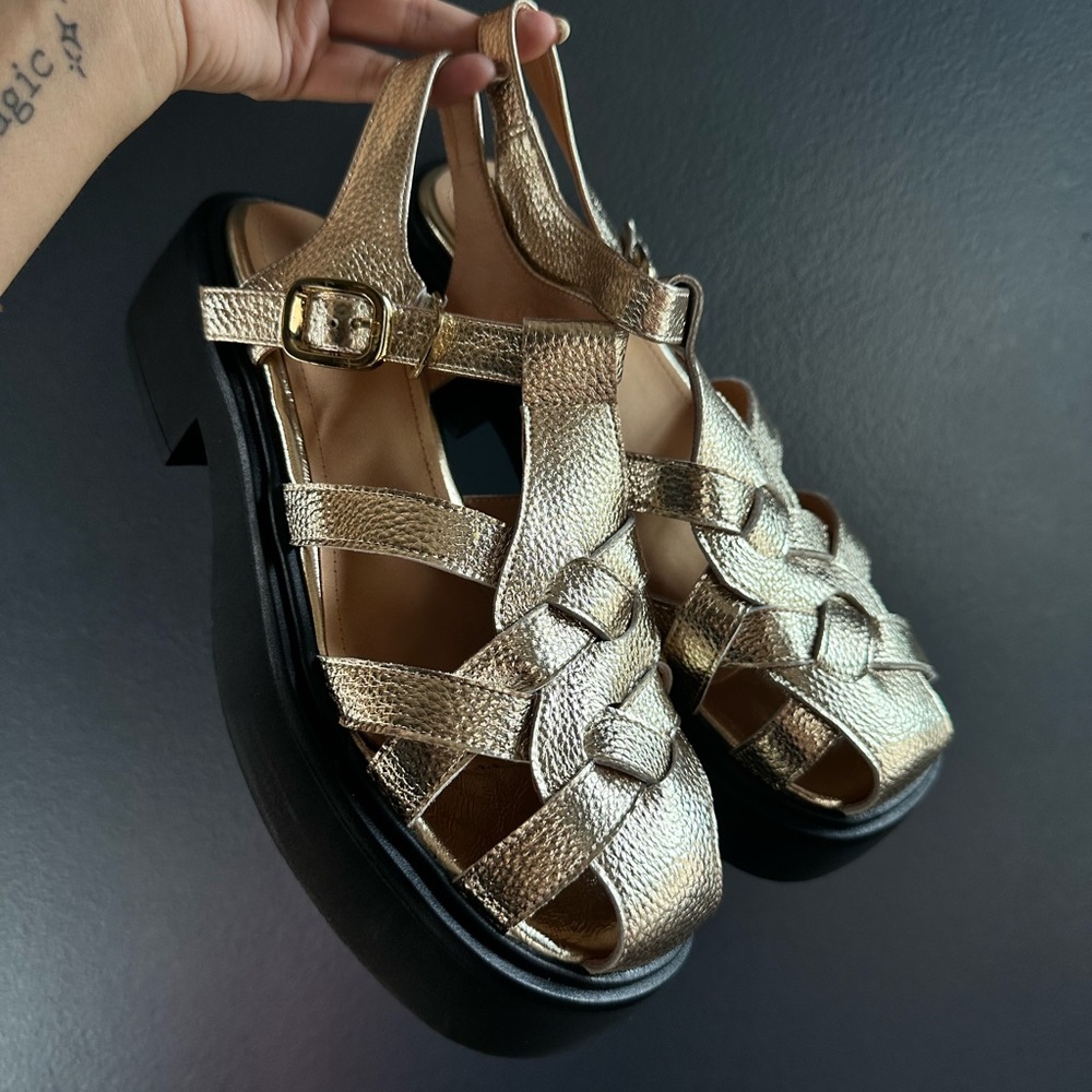 Chunky Gold Sandals